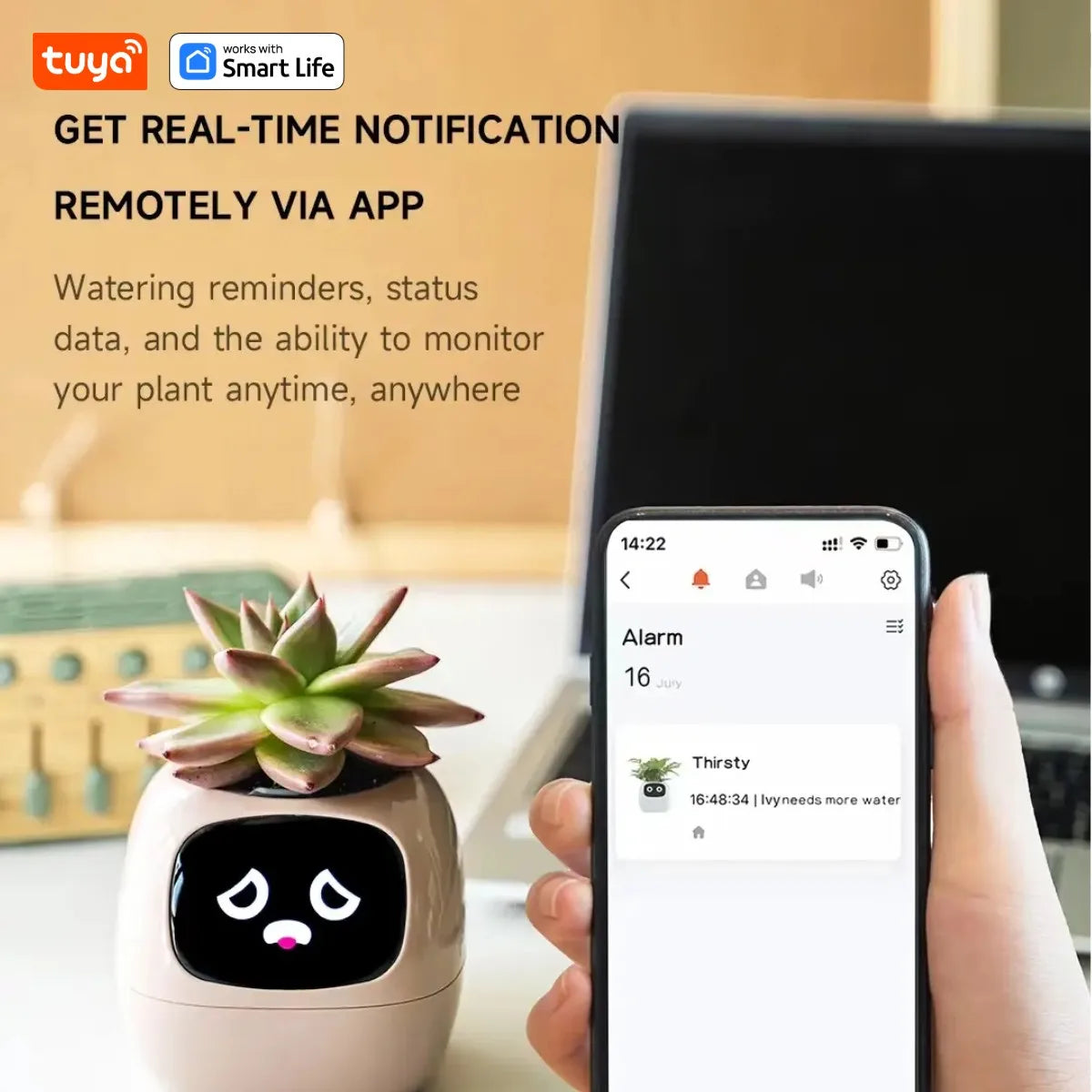 PLANTSIO Smart pet Planter Robot Guidance on Plant Care with Emojis