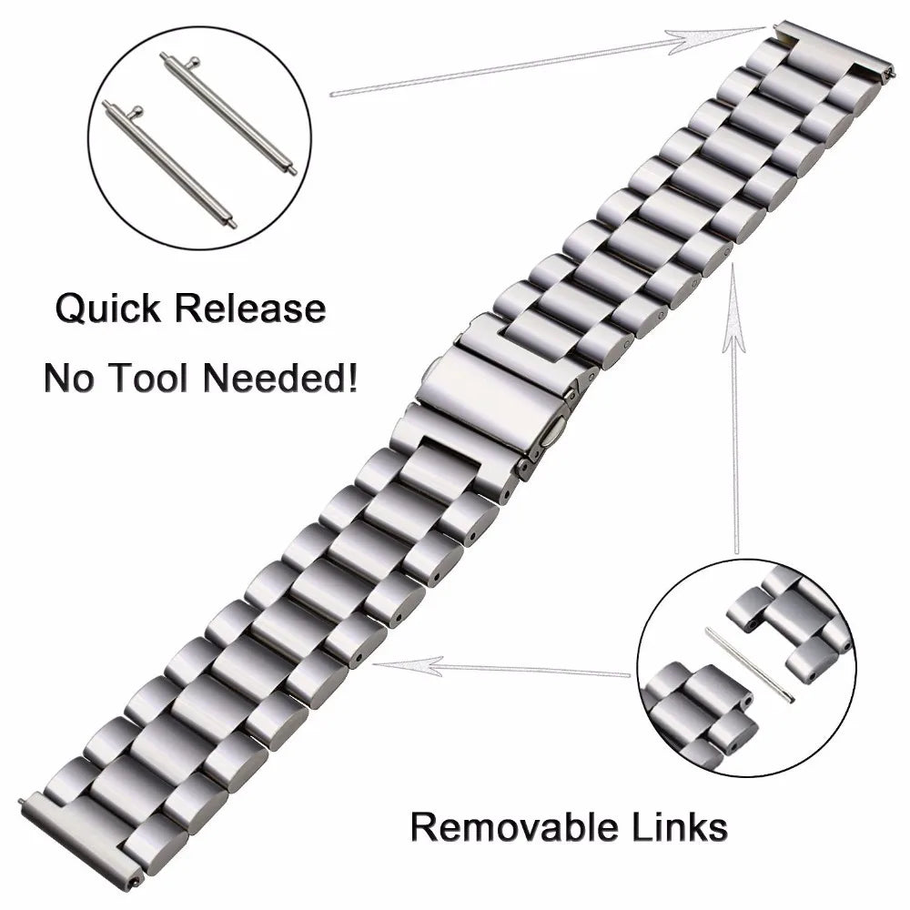 Premium Stainless Steel Strap For Samsung , Huawei , Garmin Watch Series