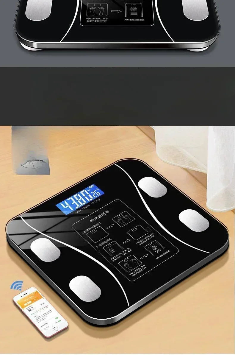 Smart Bluetooth Body Fat Scale Weight BMI Analyzer Ultra-Precise Digital Bathroom Scale Fitness Tracker Home Use Health Monitor