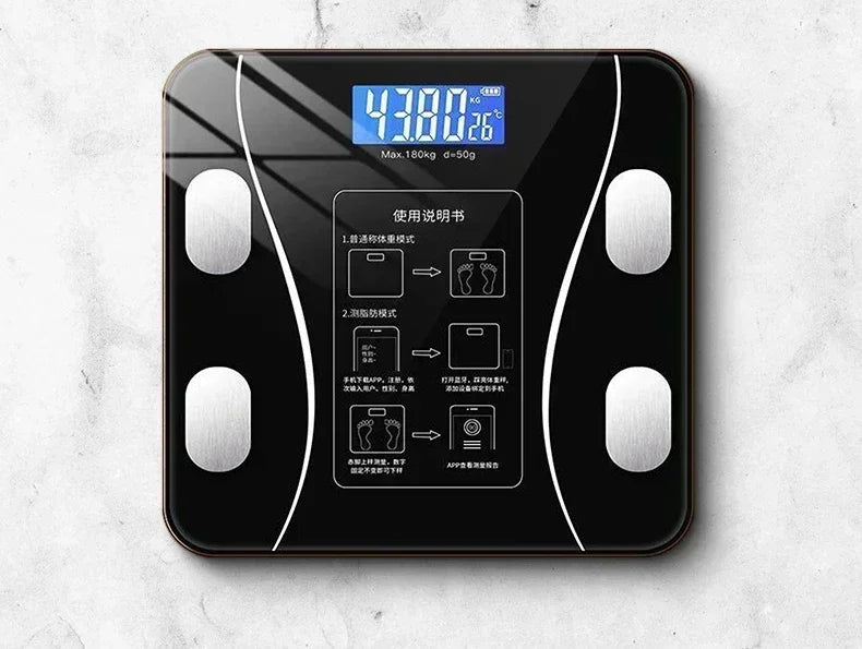 Smart Bluetooth Body Fat Scale Weight BMI Analyzer Ultra-Precise Digital Bathroom Scale Fitness Tracker Home Use Health Monitor
