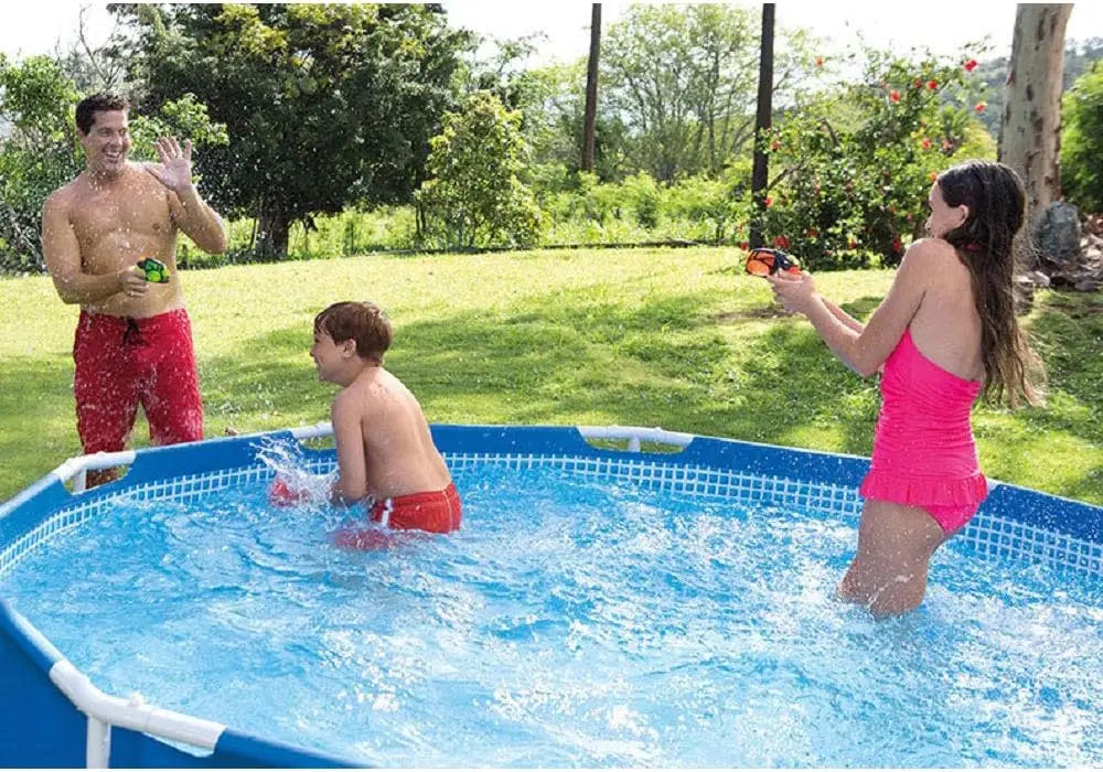 28211EH Metal Frame Above Ground Swimming Pool Set: 12ft x 30in – Includes 530 GPH Cartridge Filter Pump – Puncture