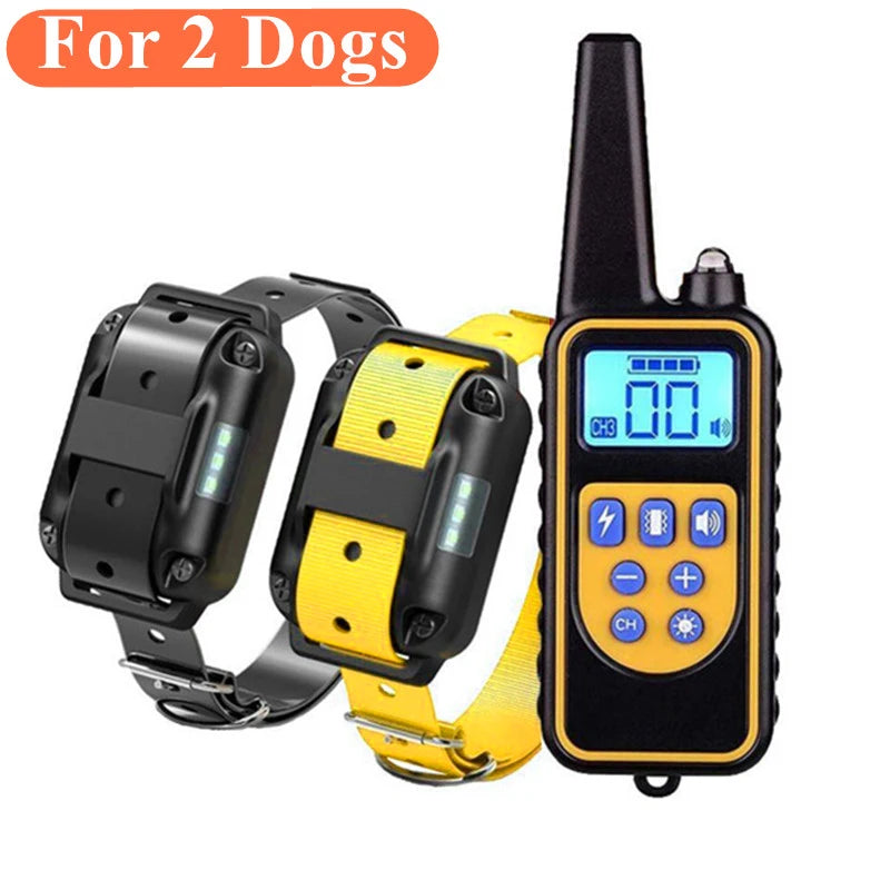 Rechargeable Waterproof Dog Training Collar with Remote – Shock, Vibration & Sound – For Small, Medium & Large Dogs (Up to 800m Range)