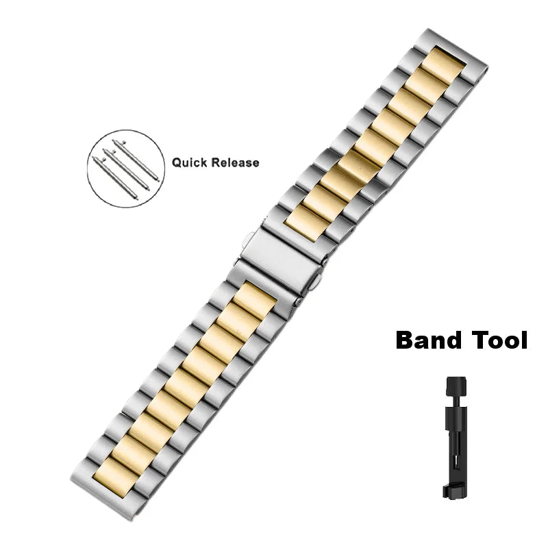 Premium Stainless Steel Strap For Samsung , Huawei , Garmin Watch Series