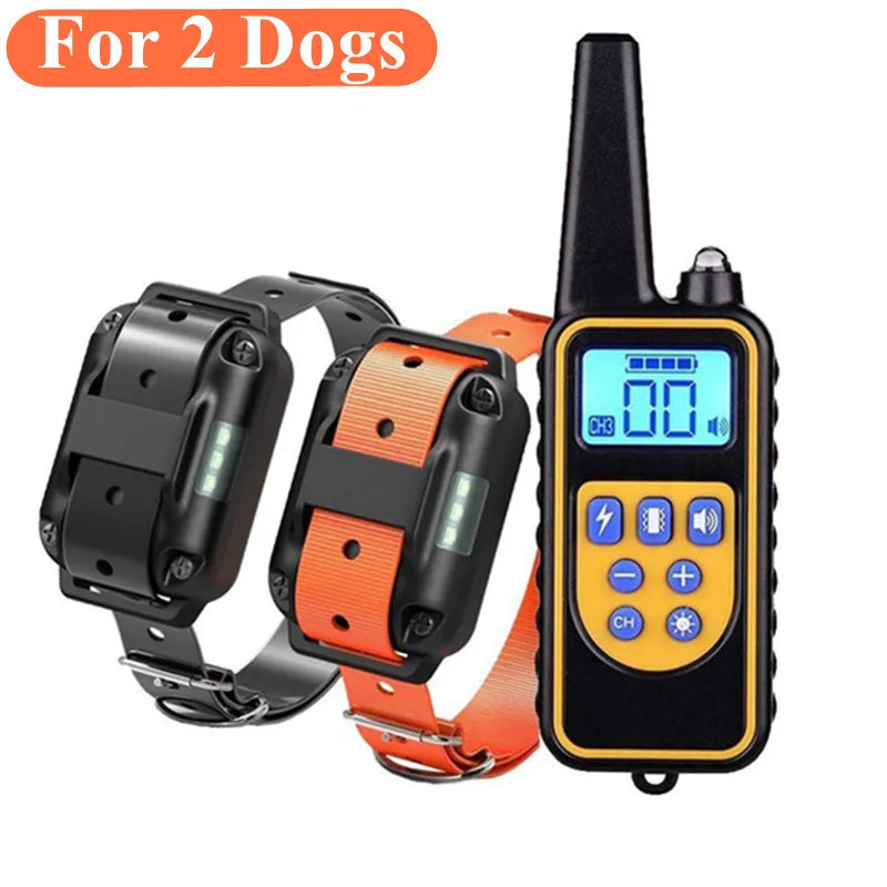 Rechargeable Waterproof Dog Training Collar with Remote – Shock, Vibration & Sound – For Small, Medium & Large Dogs (Up to 800m Range)
