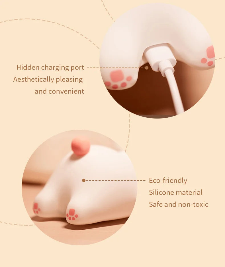 Cute Rabbit-Shaped Silicone Night Light – USB Rechargeable LED Lamp