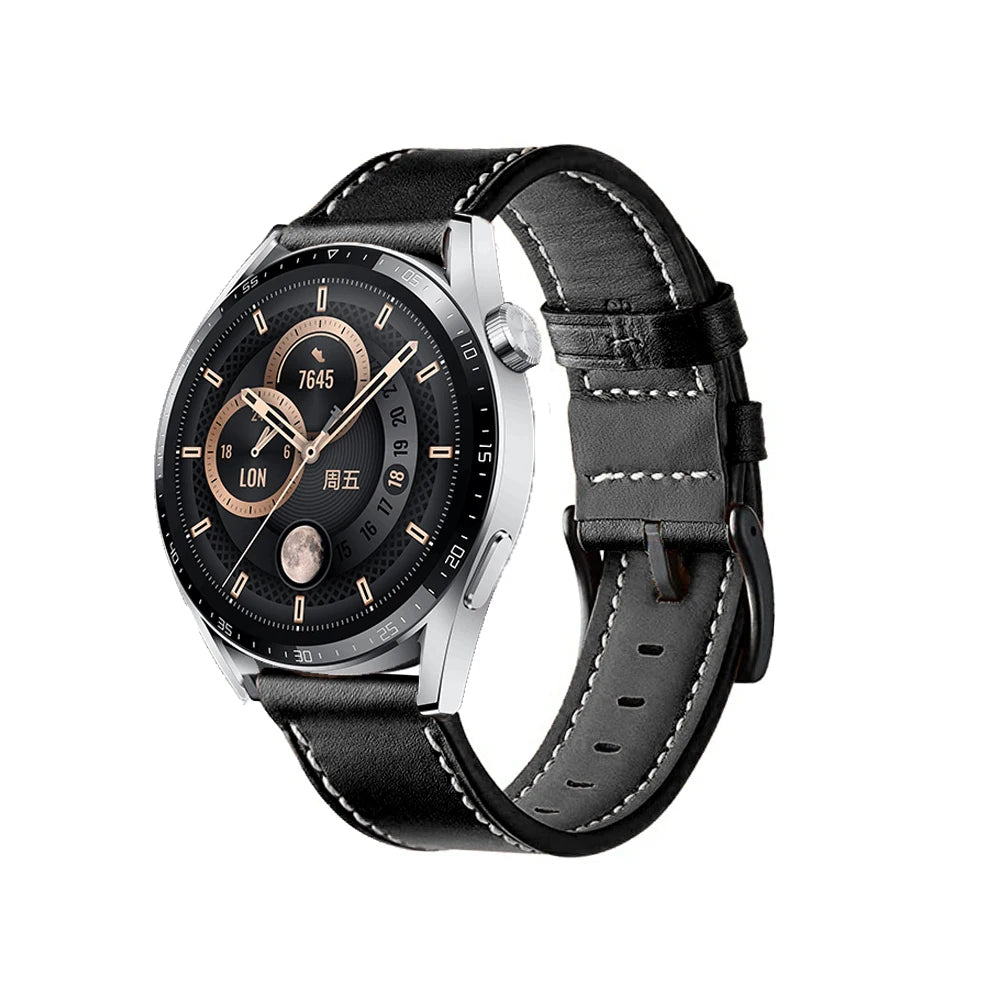 20 22mm Leather Watch Straps For Huawei Watch 4/3/GT3/2 Pro Amazfit GTR 4/GTS 4 47MM 42MM Samsung Galaxy Watch 3 4/5/6 Watchband