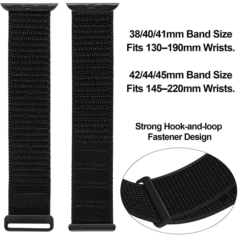 Premium Nylon Strap for Apple Watch 10 42 46mm Ultra2 Serie 9 8 7 SE 6 5 3 49mm 45mm 44mm Bracelet for IWatch 42MM 41MM 40mm 38 Correa