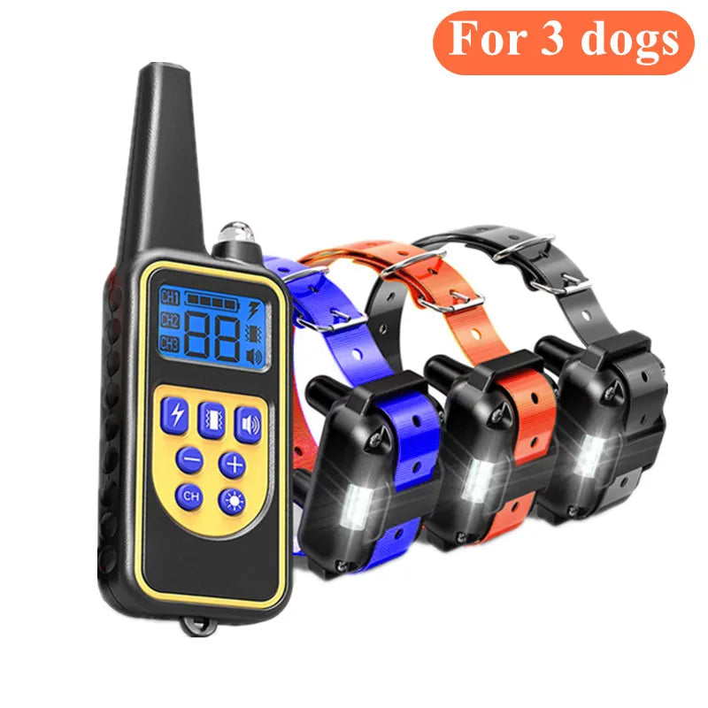 Rechargeable Waterproof Dog Training Collar with Remote – Shock, Vibration & Sound – For Small, Medium & Large Dogs (Up to 800m Range)