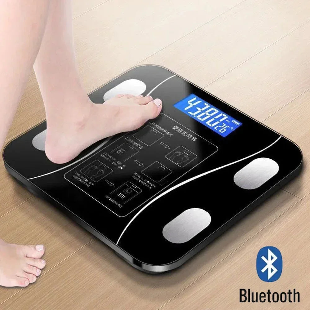 Smart Bluetooth Body Fat Scale Weight BMI Analyzer Ultra-Precise Digital Bathroom Scale Fitness Tracker Home Use Health Monitor