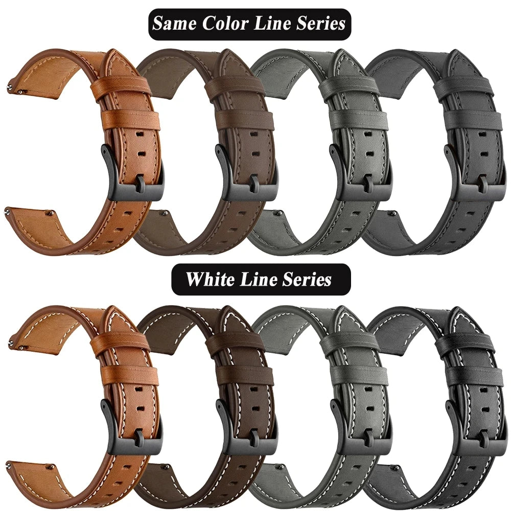 20 22mm Leather Watch Straps For Huawei Watch 4/3/GT3/2 Pro Amazfit GTR 4/GTS 4 47MM 42MM Samsung Galaxy Watch 3 4/5/6 Watchband