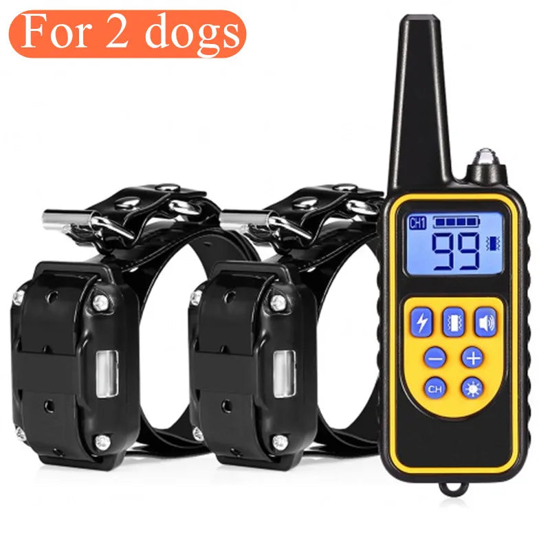 Rechargeable Waterproof Dog Training Collar with Remote – Shock, Vibration & Sound – For Small, Medium & Large Dogs (Up to 800m Range)