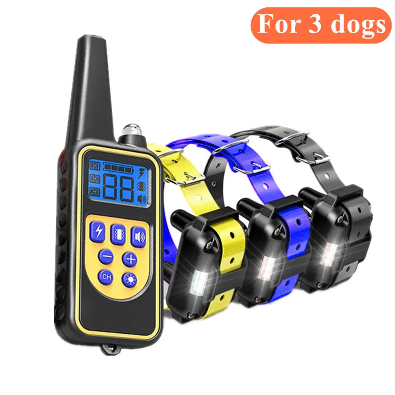 Rechargeable Waterproof Dog Training Collar with Remote – Shock, Vibration & Sound – For Small, Medium & Large Dogs (Up to 800m Range)