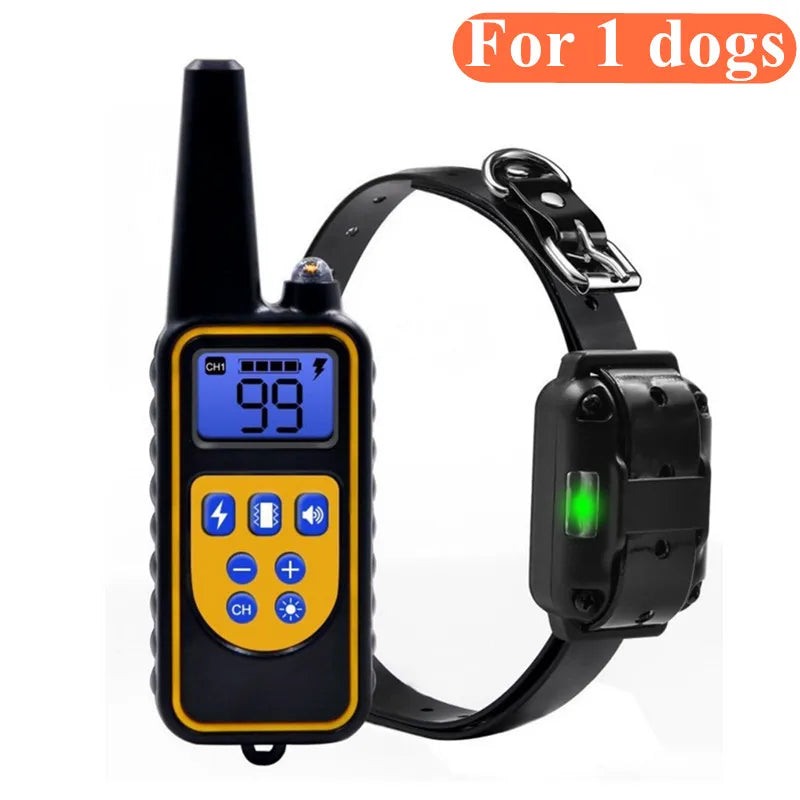 Rechargeable Waterproof Dog Training Collar with Remote – Shock, Vibration & Sound – For Small, Medium & Large Dogs (Up to 800m Range)