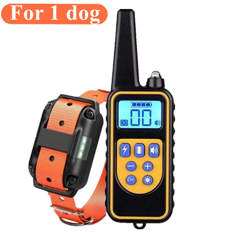 Rechargeable Waterproof Dog Training Collar with Remote – Shock, Vibration & Sound – For Small, Medium & Large Dogs (Up to 800m Range)