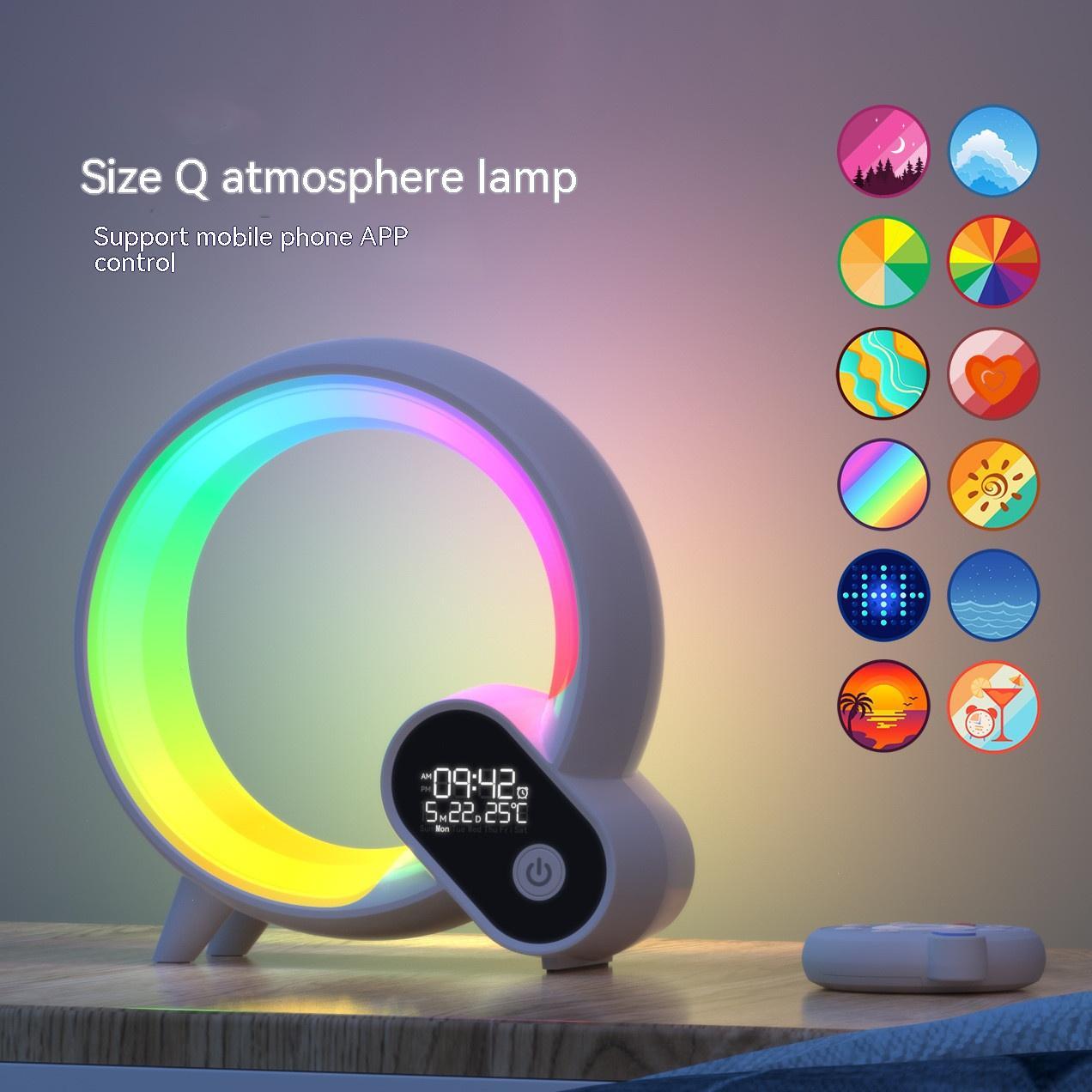 Creative Q Light Sunrise Alarm Clock With Bluetooth Speaker & colourful Atmosphere Light