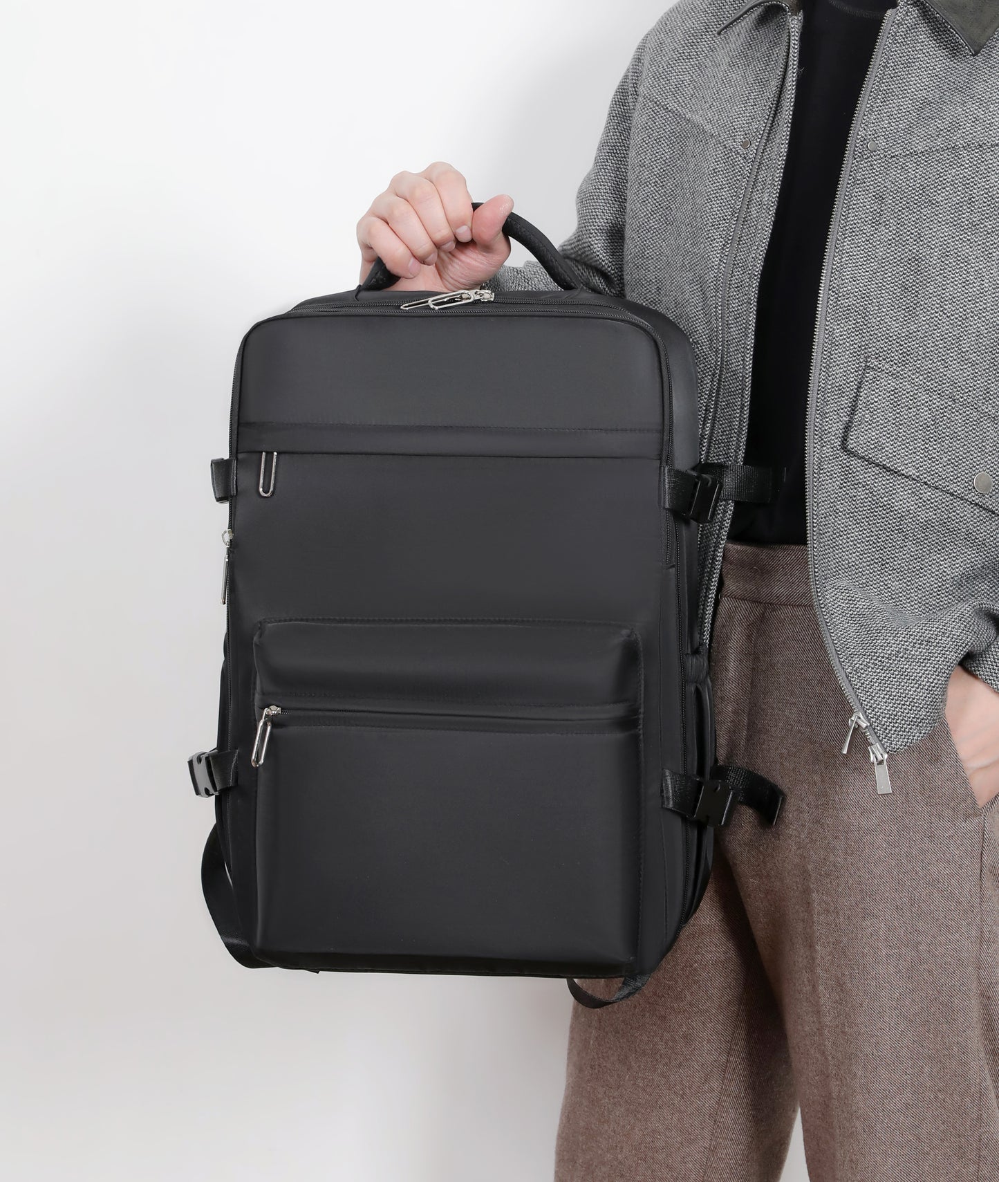 Men Vacuum Compression Backpack Expandable Large Travel Backpack Waterproof