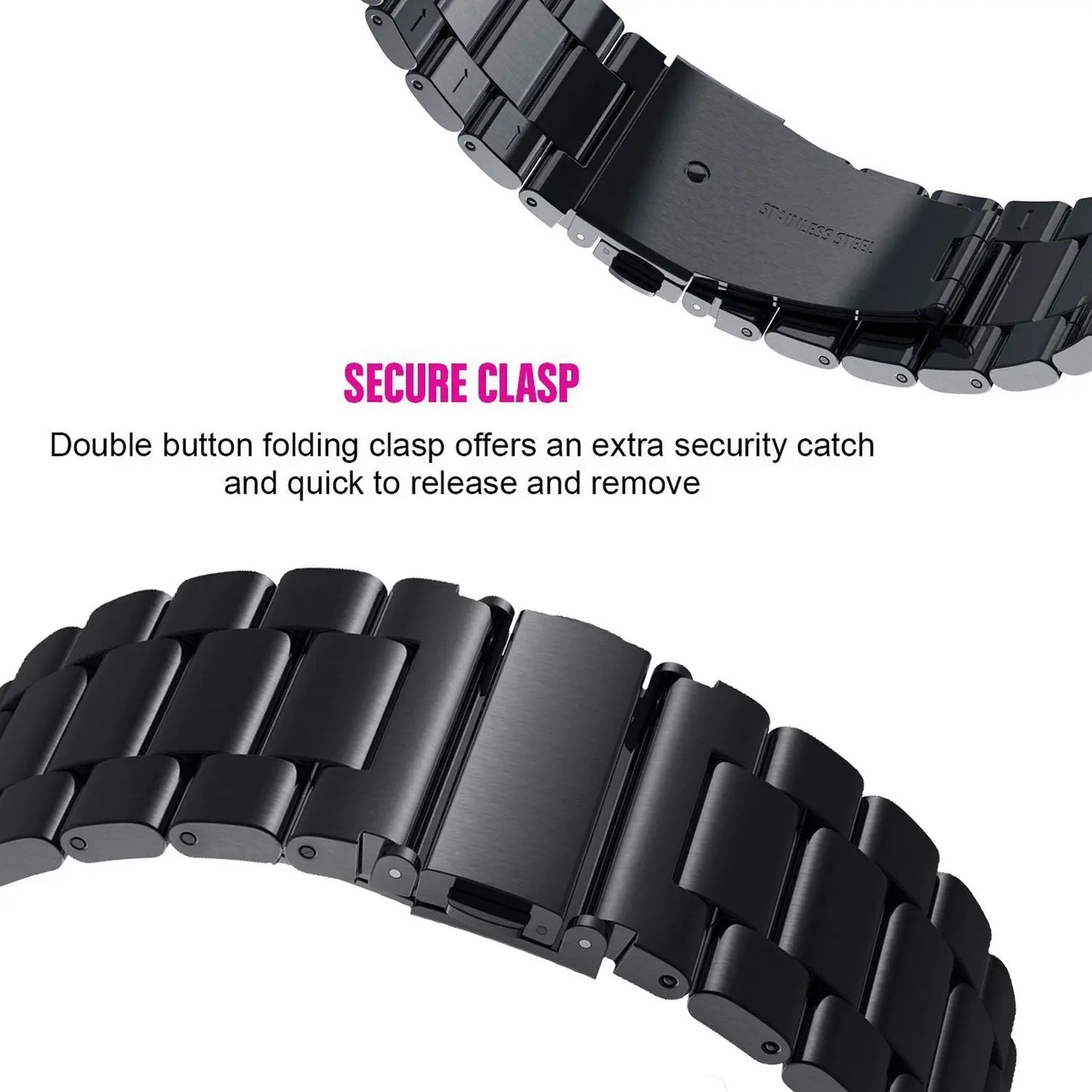 Premium Stainless Steel Strap For Samsung , Huawei , Garmin Watch Series