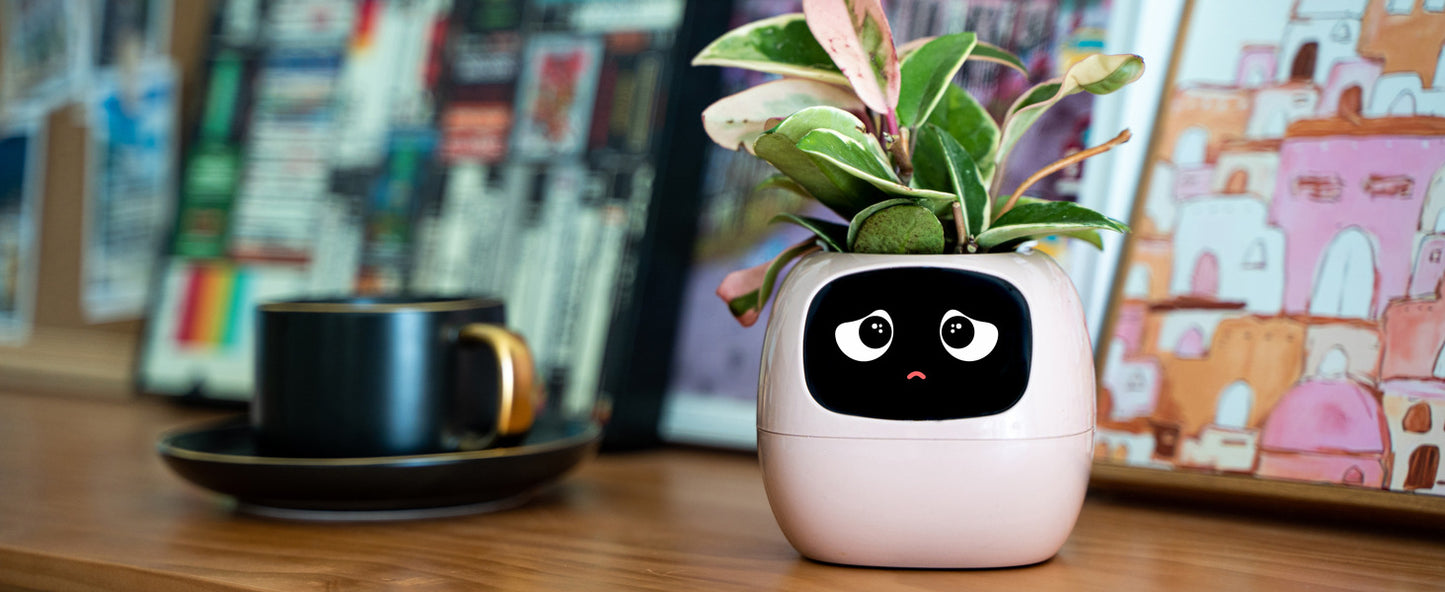 PLANTSIO Smart pet Planter Robot Guidance on Plant Care with Emojis