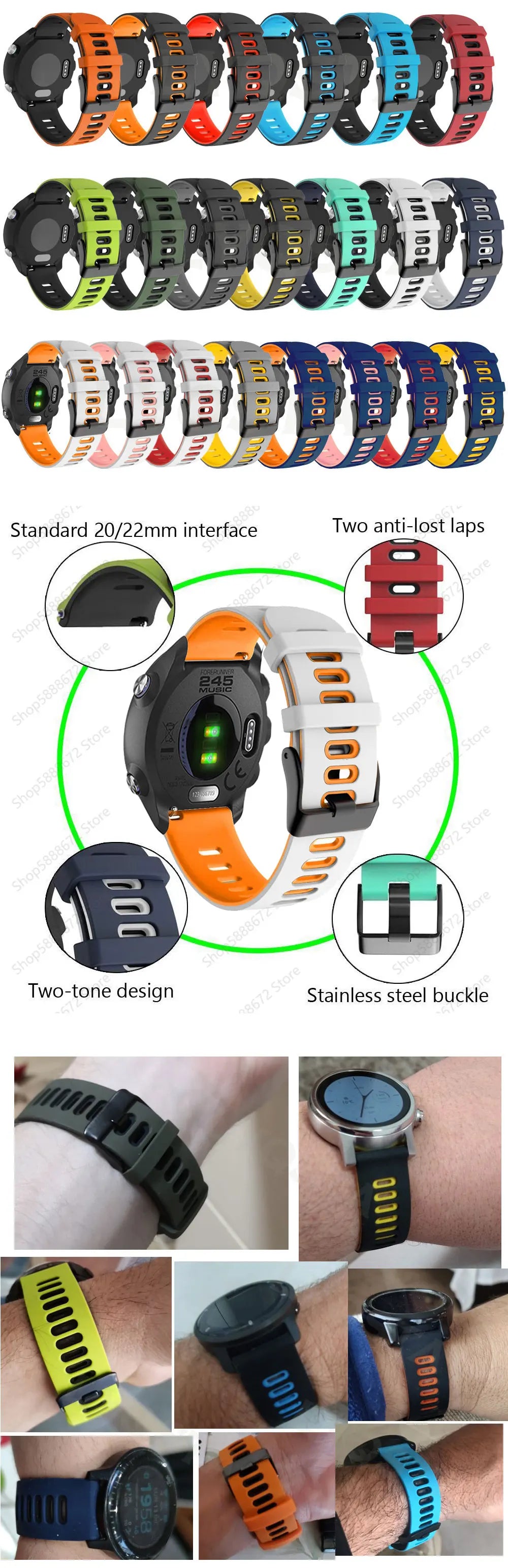 20 22mm Leather Watch Straps For Huawei Watch 4/3/GT3/2 Pro Amazfit GTR 4/GTS 4 47MM 42MM Samsung Galaxy Watch 3 4/5/6 Watchband
