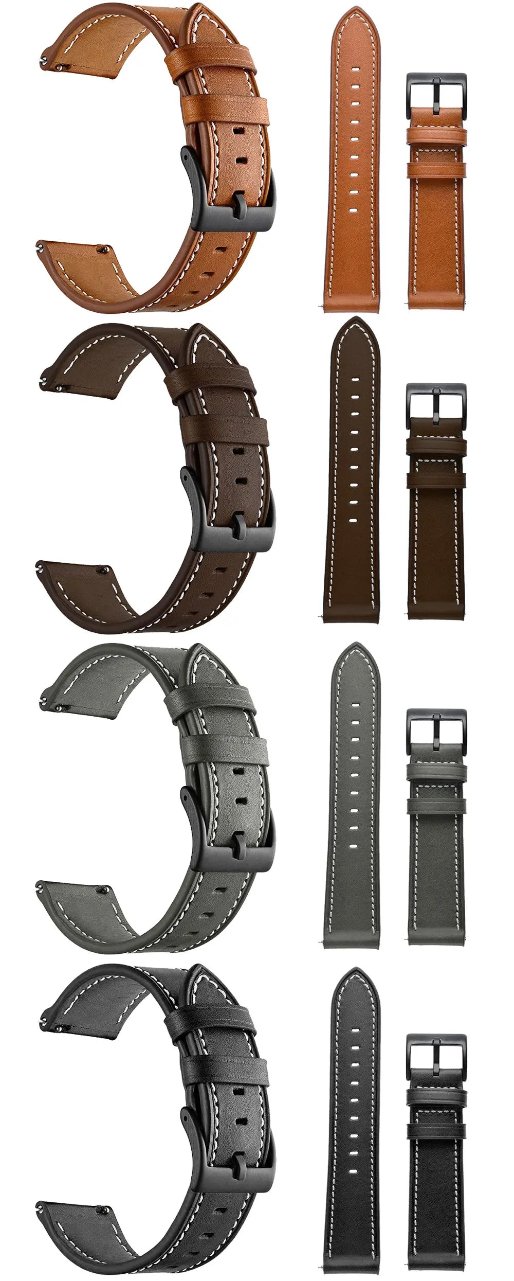 20 22mm Leather Watch Straps For Huawei Watch 4/3/GT3/2 Pro Amazfit GTR 4/GTS 4 47MM 42MM Samsung Galaxy Watch 3 4/5/6 Watchband