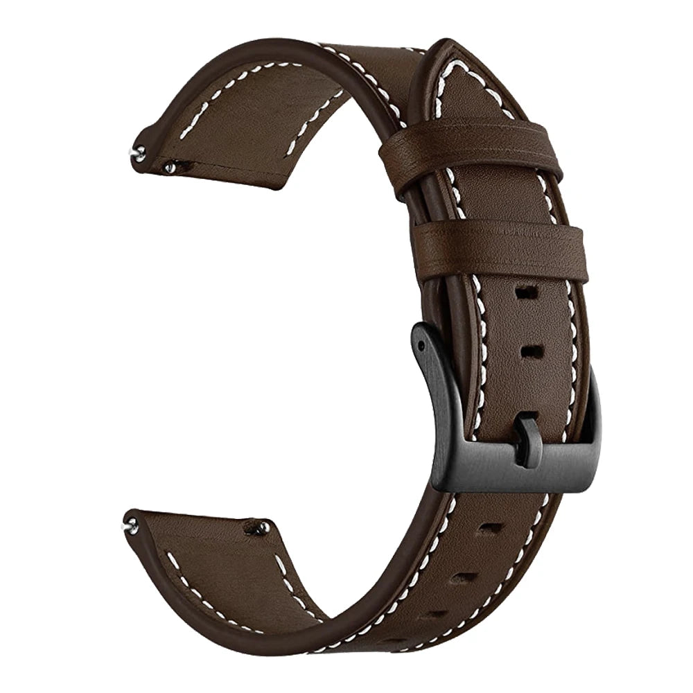 20 22mm Leather Watch Straps For Huawei Watch 4/3/GT3/2 Pro Amazfit GTR 4/GTS 4 47MM 42MM Samsung Galaxy Watch 3 4/5/6 Watchband