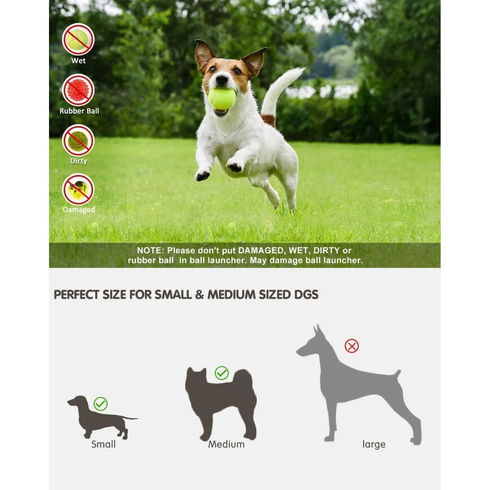 Automatic Dog Ball Launcher-Interactive Tennis Ball Thrower For Dog ( 12 Soft Balls Included)