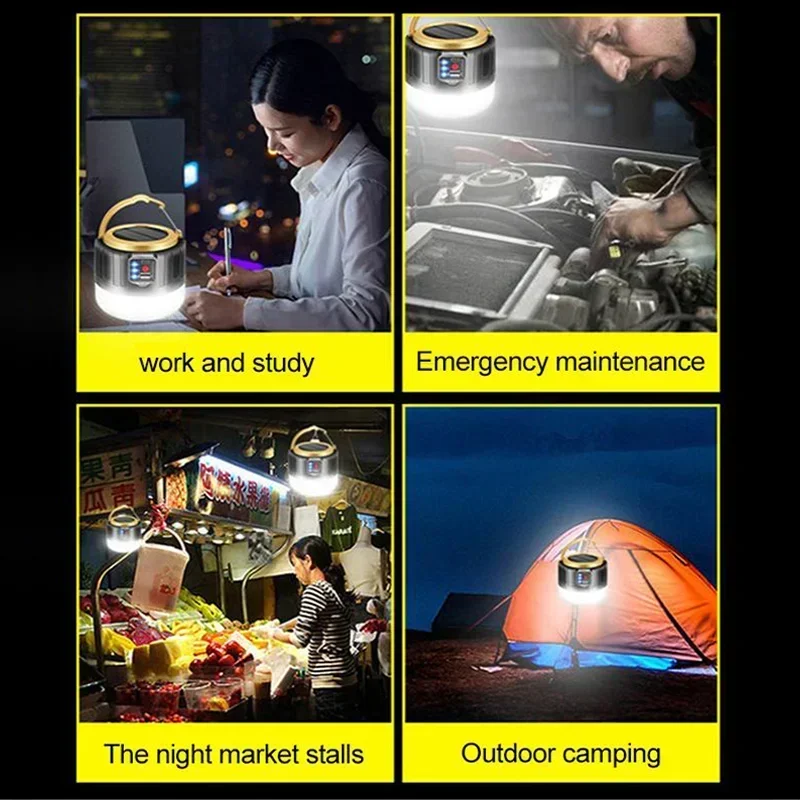 Portable Camping Light Power Bank LED Camping Lanterns With Remote Control Waterproof Outdoor Tent Light Rechargeable Flashlight