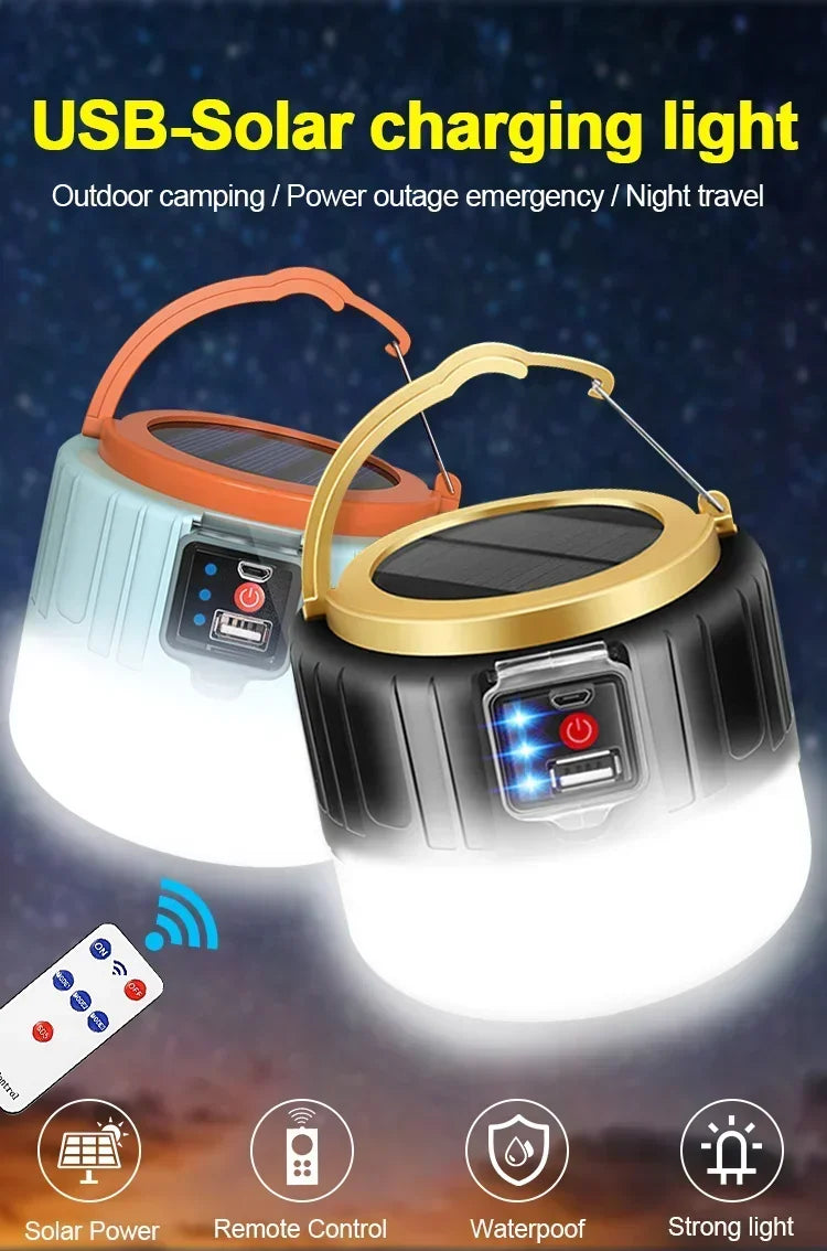 Portable Camping Light Power Bank LED Camping Lanterns With Remote Control Waterproof Outdoor Tent Light Rechargeable Flashlight