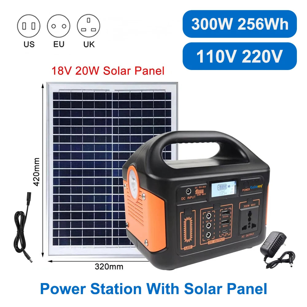 GaiaRay Portable Power Station LiFePO4 100W / 300W / 500W – Solar Charging | Outdoor & Emergency Use