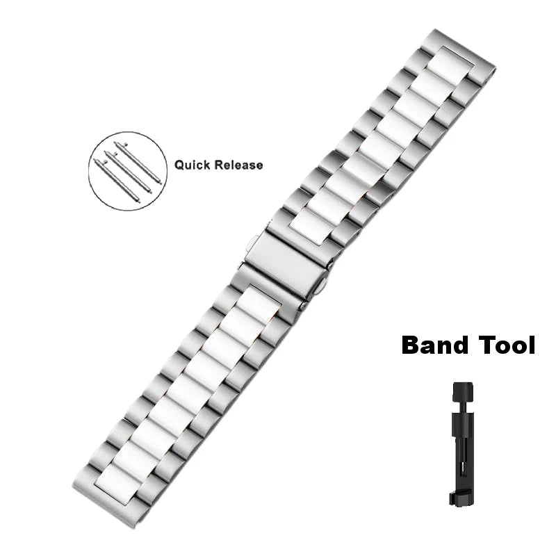 Premium Stainless Steel Strap For Samsung , Huawei , Garmin Watch Series