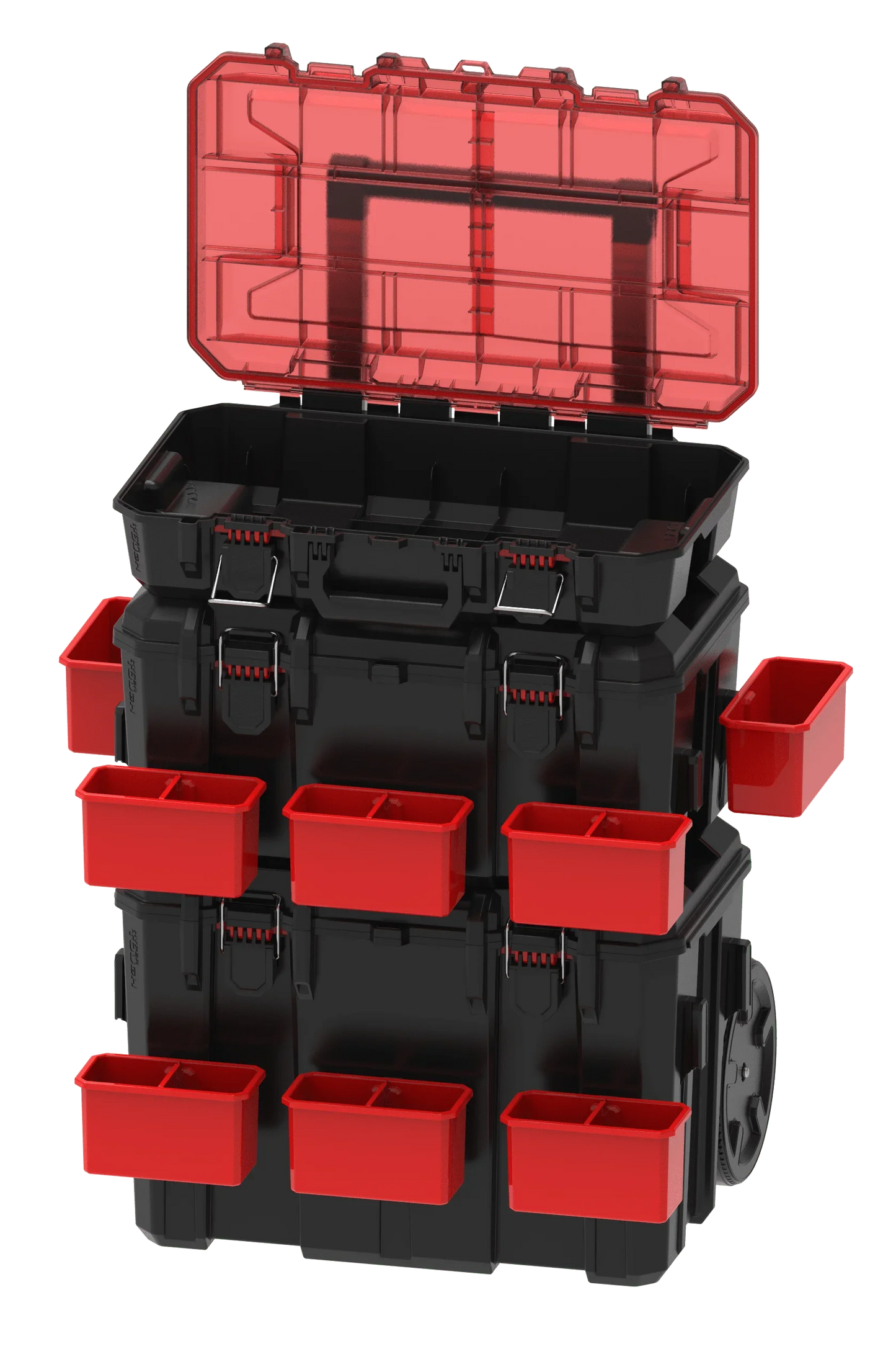 Hyper Tough Heavy Duty 3-in-1 Modular Rolling Toolbox with Wheels – IP65 Waterproof Stackable System