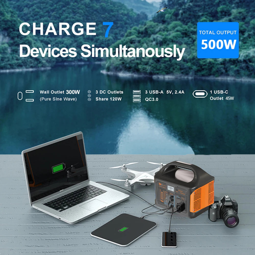 GaiaRay Portable Power Station LiFePO4 100W / 300W / 500W – Solar Charging | Outdoor & Emergency Use