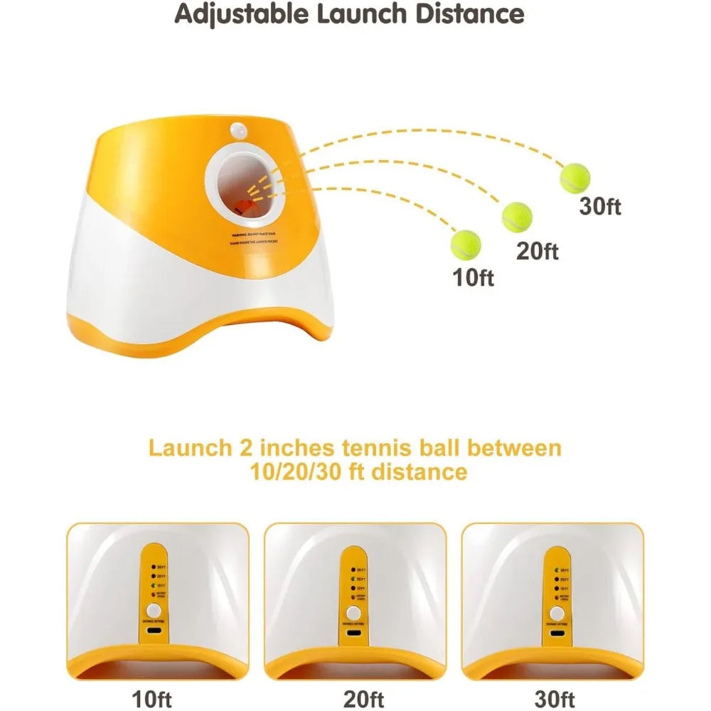 Automatic Dog Ball Launcher-Interactive Tennis Ball Thrower For Dog ( 12 Soft Balls Included)