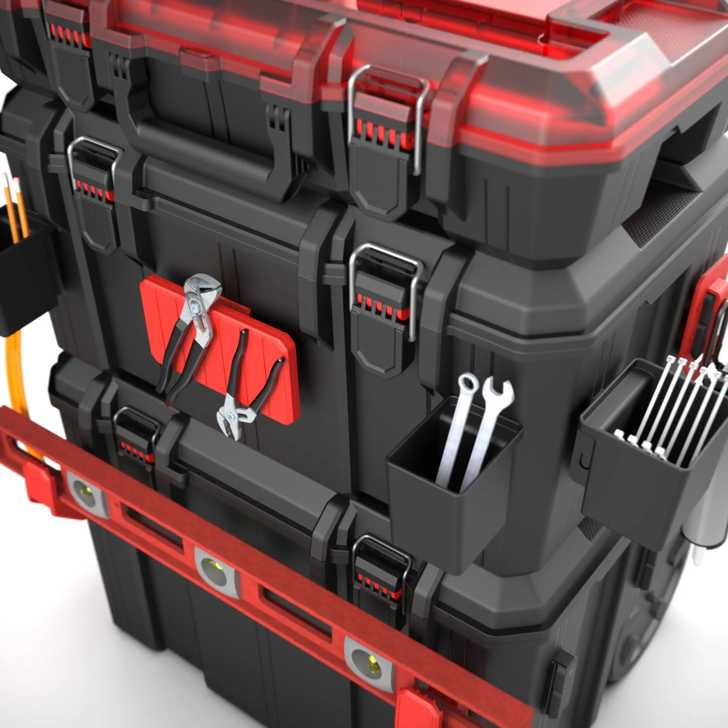 Hyper Tough Heavy Duty 3-in-1 Modular Rolling Toolbox with Wheels – IP65 Waterproof Stackable System