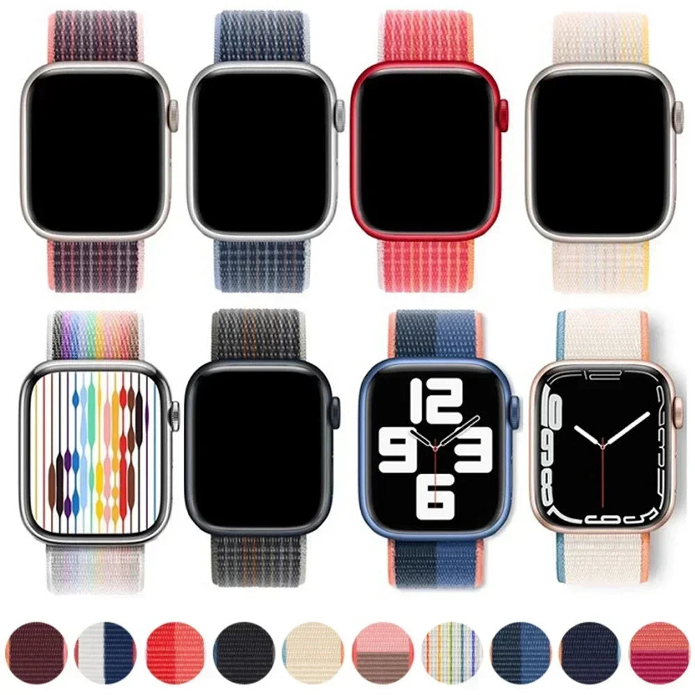 Premium Nylon Strap for Apple Watch 10 42 46mm Ultra2 Serie 9 8 7 SE 6 5 3 49mm 45mm 44mm Bracelet for IWatch 42MM 41MM 40mm 38 Correa