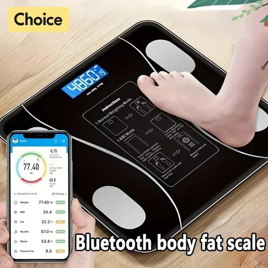 Smart Bluetooth Body Fat Scale Weight BMI Analyzer Ultra-Precise Digital Bathroom Scale Fitness Tracker Home Use Health Monitor
