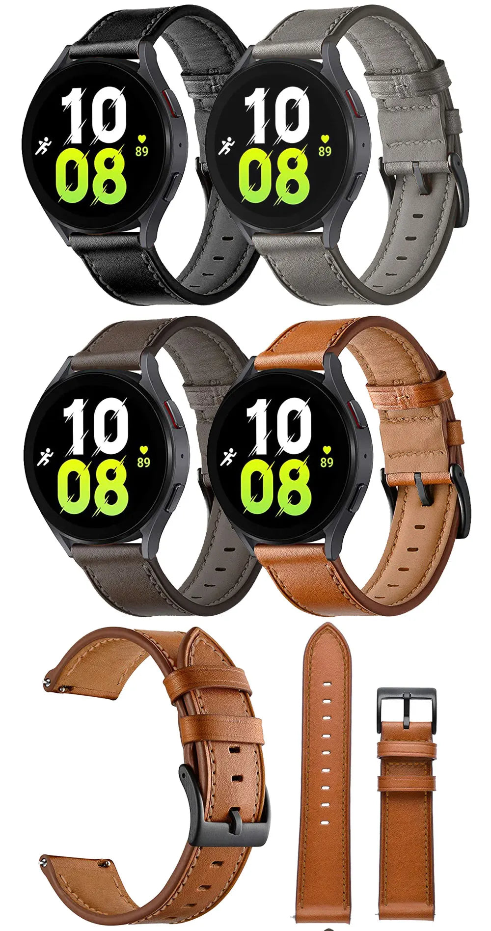 20 22mm Leather Watch Straps For Huawei Watch 4/3/GT3/2 Pro Amazfit GTR 4/GTS 4 47MM 42MM Samsung Galaxy Watch 3 4/5/6 Watchband