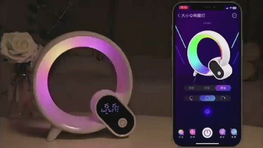 Creative Q Light Sunrise Alarm Clock With Bluetooth Speaker & colourful Atmosphere Light