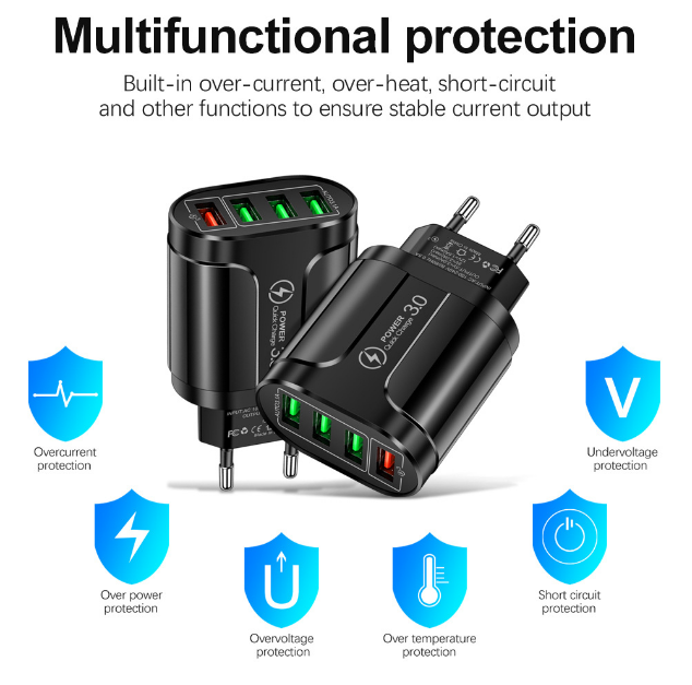 QC 3.0 4USB Charger Fast Charge